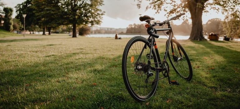 Bicycle in the park in one of the best NYC neighborhoods for bikers